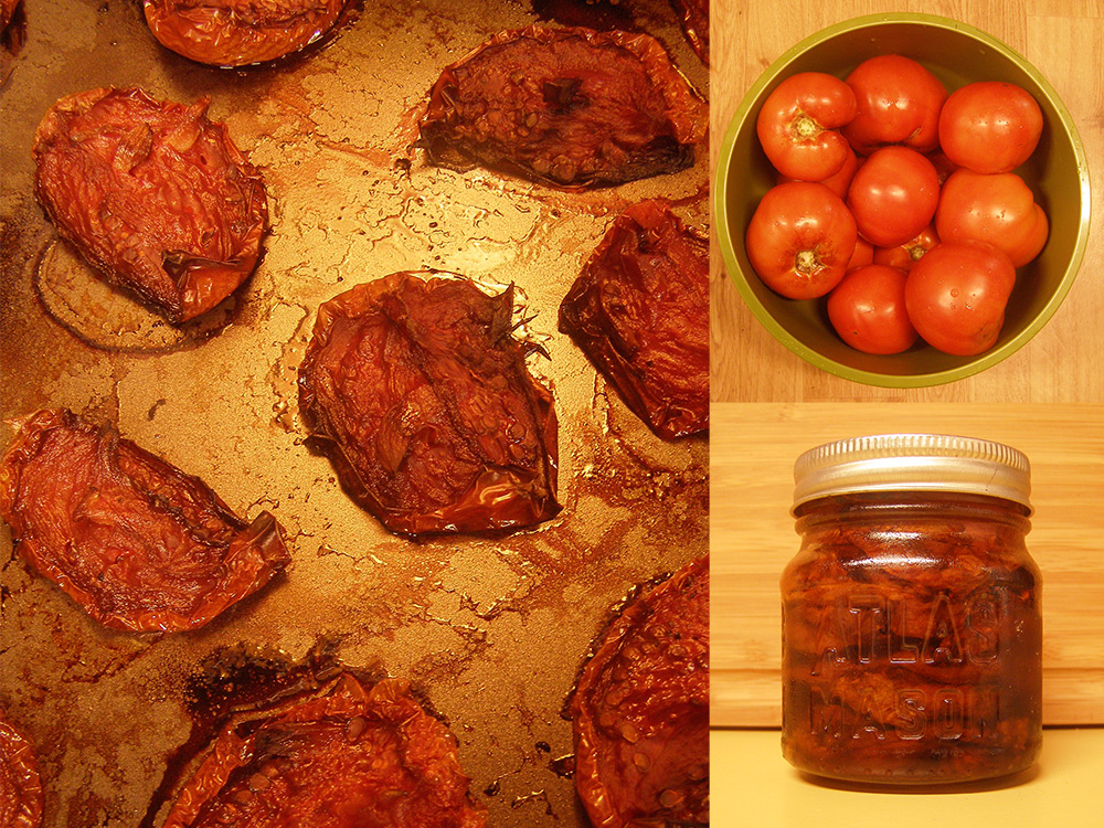 Tomatoes roasted and packed in olive oil