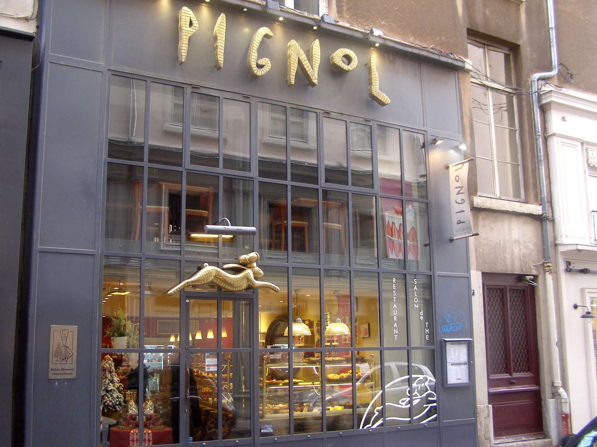 Exterior of Pignol Patisserie in Leon, France - home of France's best croissant