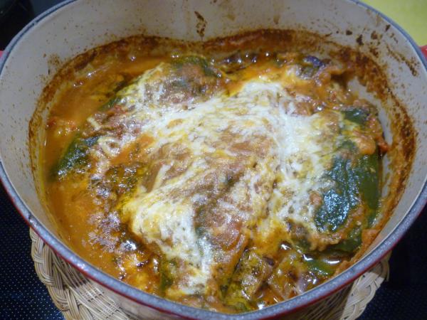 Baked chile rellenos