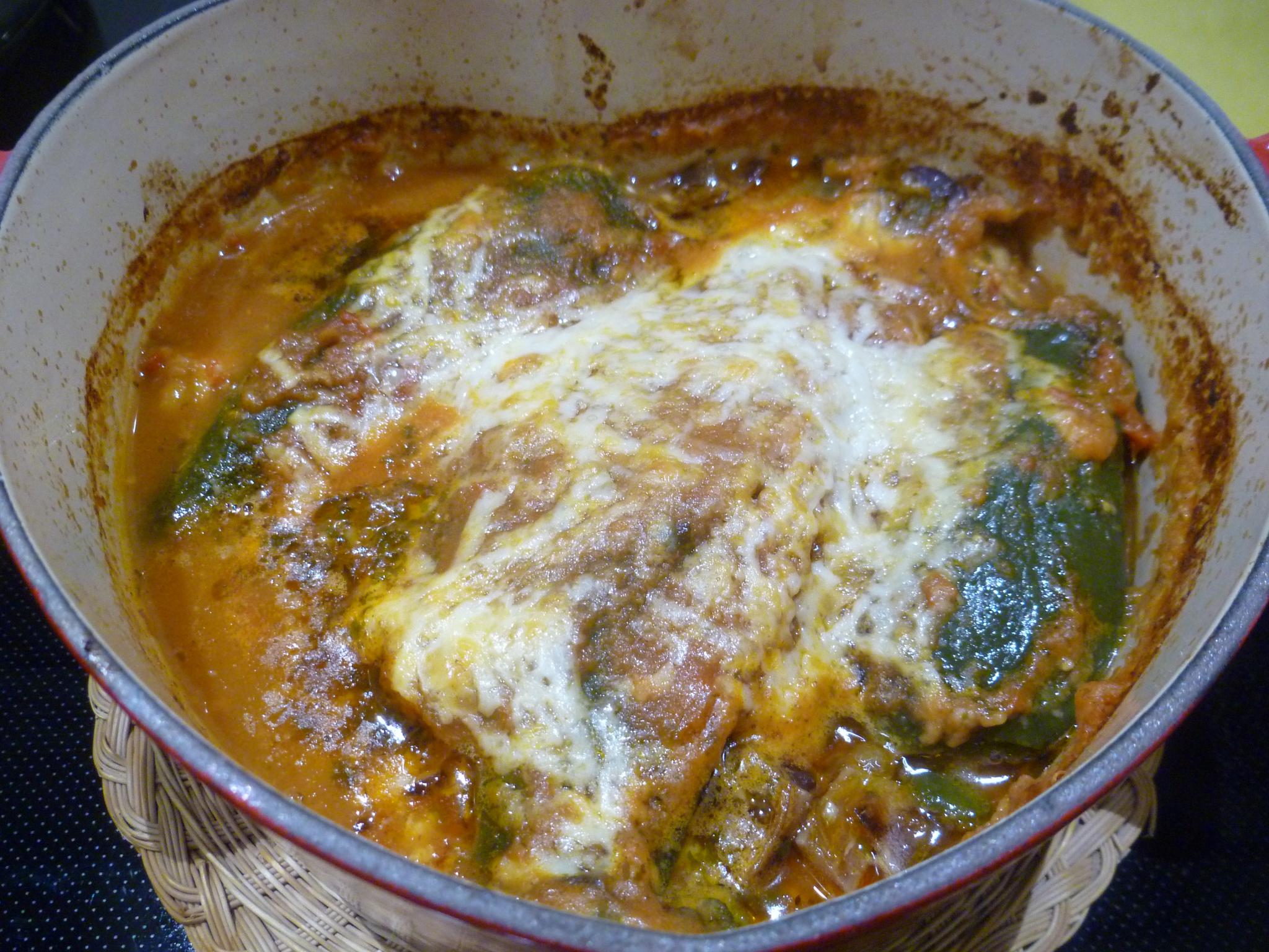 Baked chile rellenos